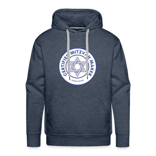 Certified Mitzvah Maker Men’s Premium Hoodie - heather denim