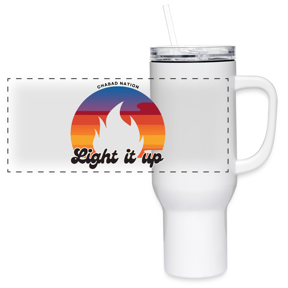 Light It Up 40 oz Travel Tumbler - white