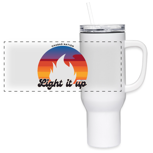 Light It Up 40 oz Travel Tumbler - white