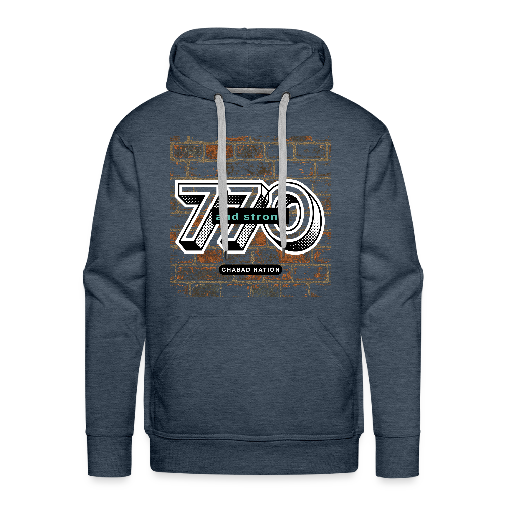 770 And Strong Men’s Premium Hoodie - heather denim