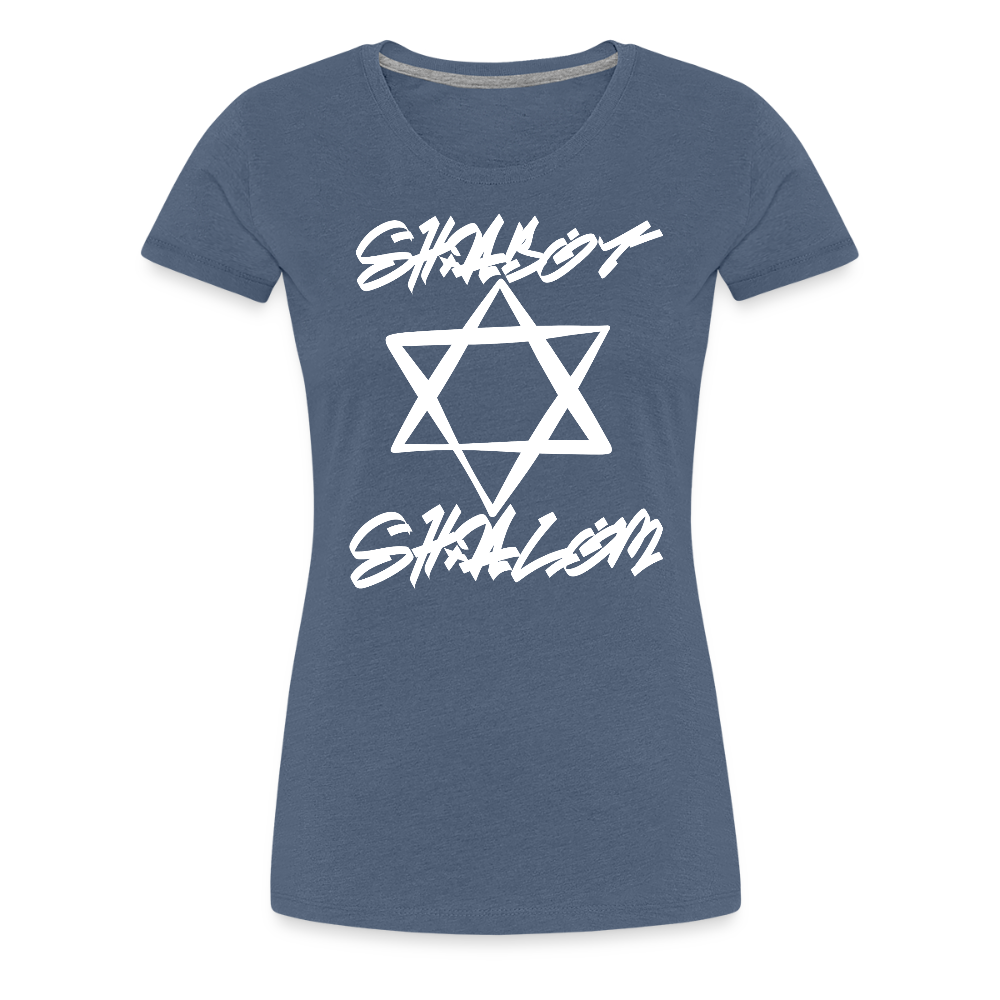 Shabbat Shalom Graffiti Light Star Women’s Premium T-Shirt - heather blue