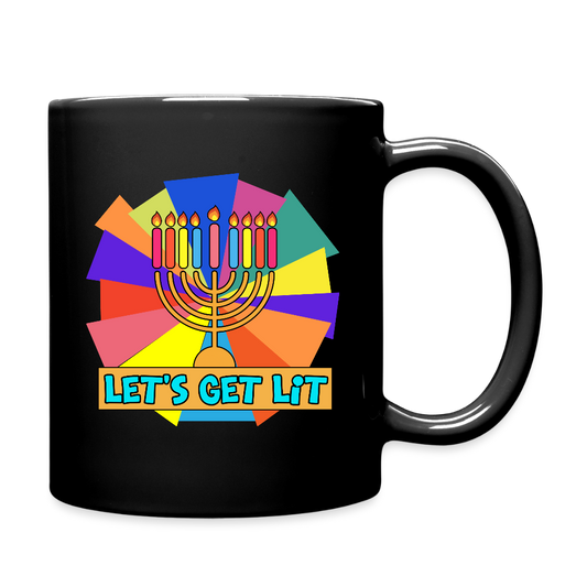Glow & Get Lit Chanukah Menorah Full Color Mug - black