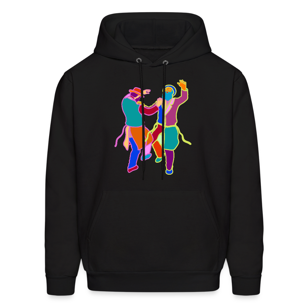Colorful Dancing Rabbis Men's Hoodie - black