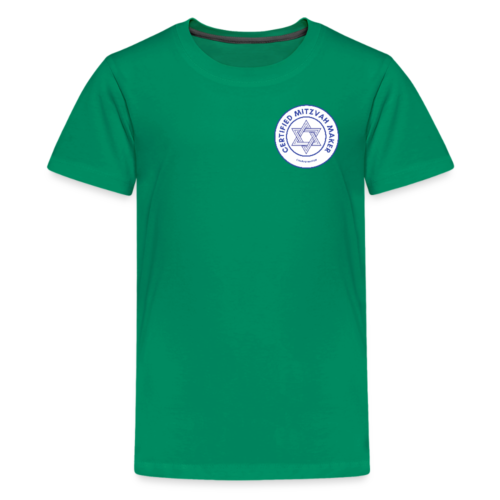 Certified Mitzvah Maker Badge Kids' Premium T-Shirt - kelly green