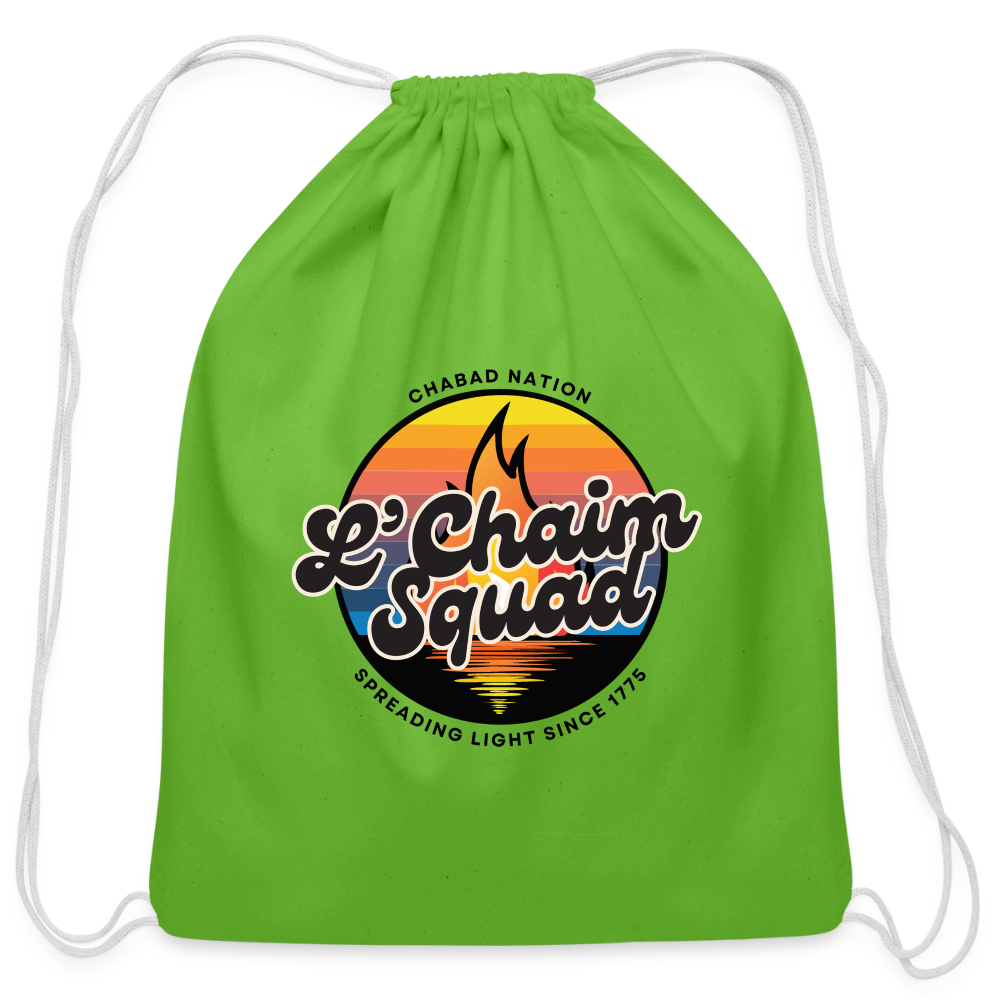 L’Chaim Squad – Spreading Light Cotton Drawstring Bag - clover