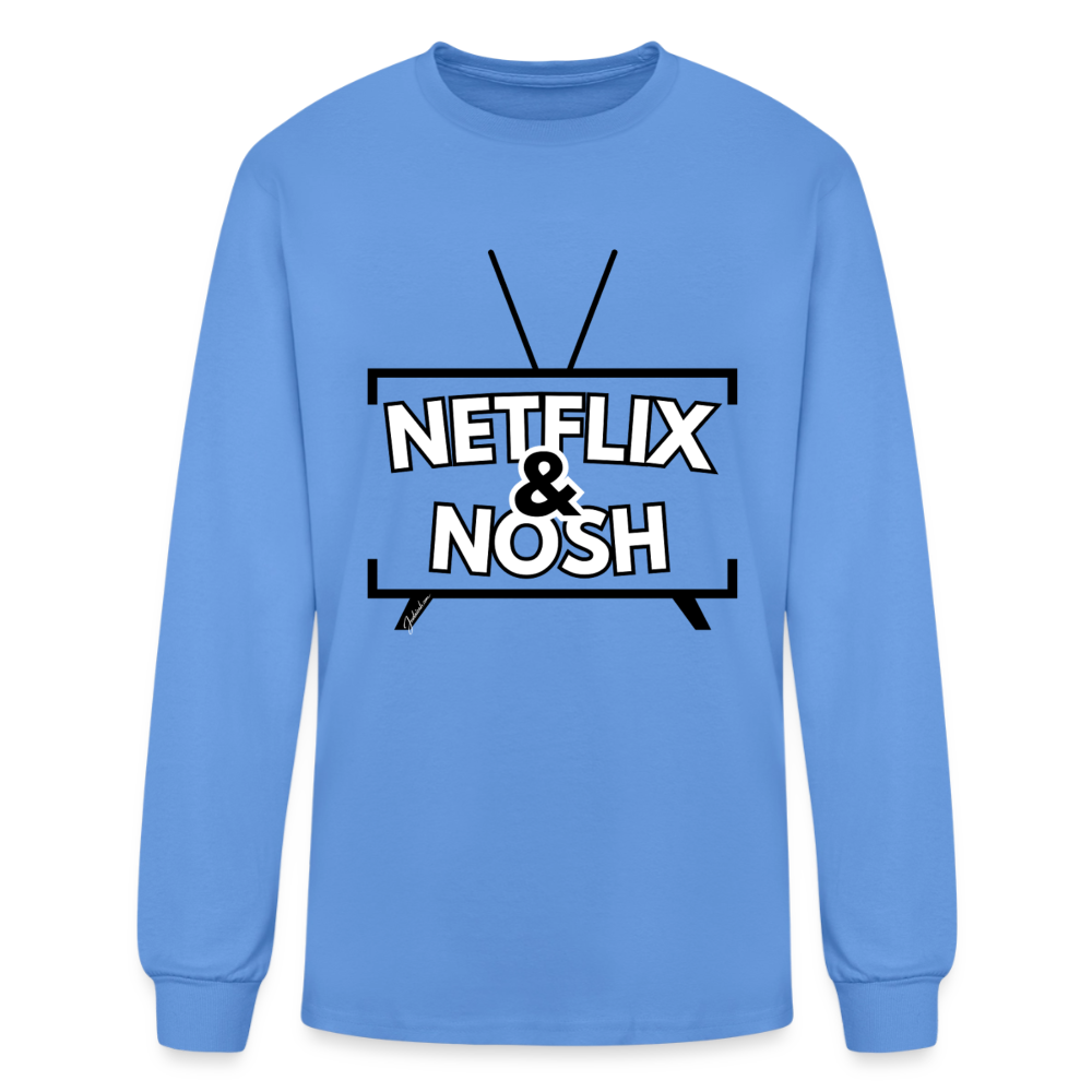 Netflix & Nosh Men's Long Sleeve T-Shirt - carolina blue
