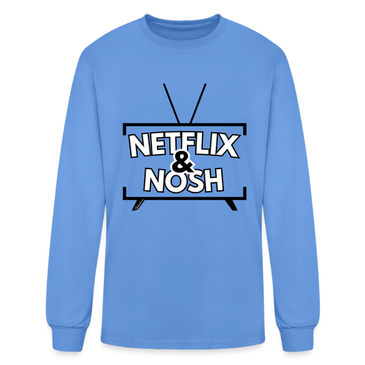 Netflix & Nosh Men's Long Sleeve T-Shirt - carolina blue