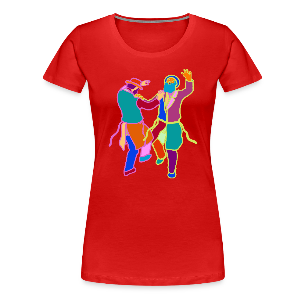 Colorful Dancing Rabbis Women’s Premium T-Shirt - red