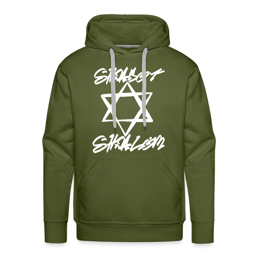 Shabbat Shalom Graffiti Light Star Men’s Premium Hoodie - olive green