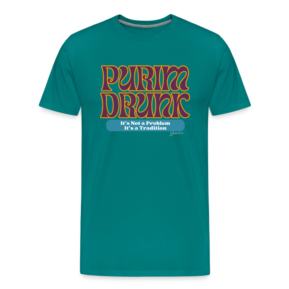 Purim Drunk Men's Premium T-Shirt - teal