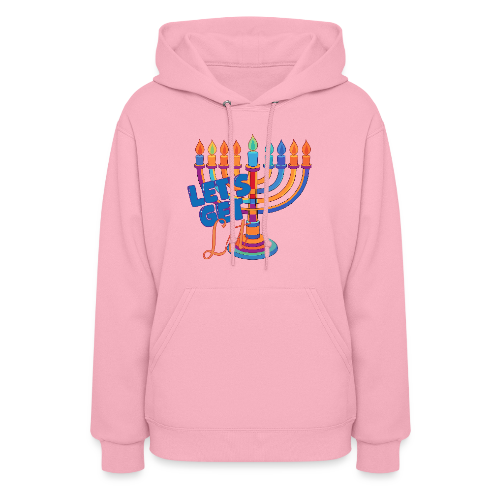 Let's Get Lit Menorah Women's Hoodie - classic pink