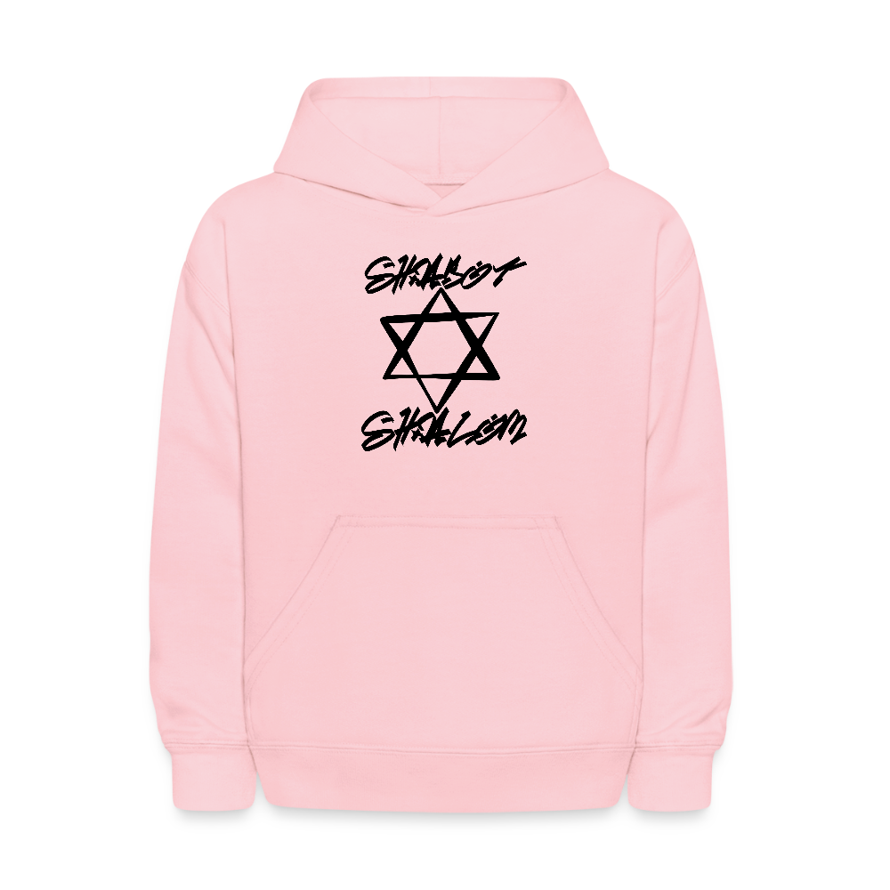 Shabbat Shalom Graffiti Star Kids' Hoodie - pink
