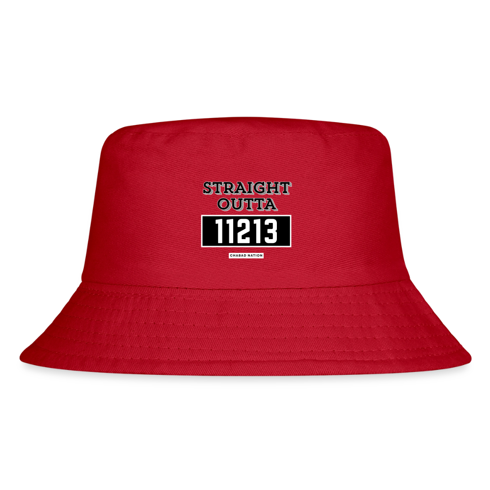 Straight Outta 11213 Kid's Bucket Hat - red