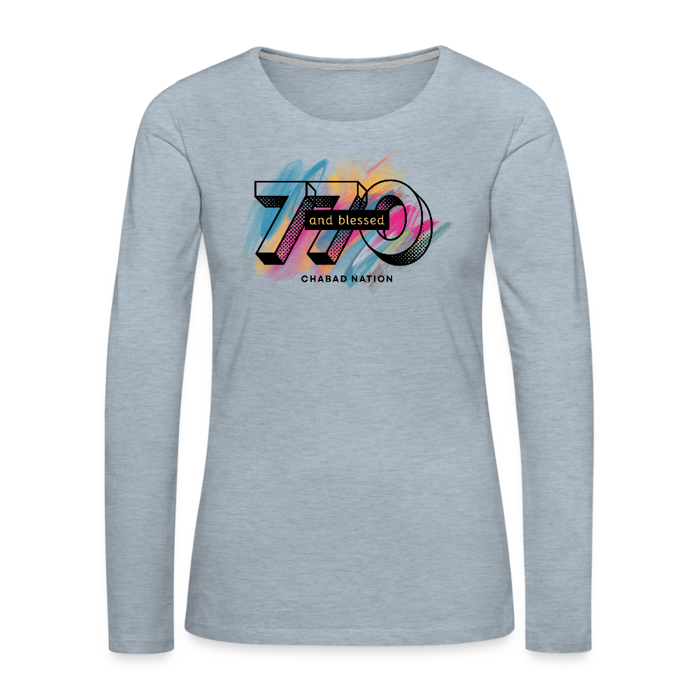 770 And Blessed Women's Premium Long Sleeve T-Shirt - heather ice blue
