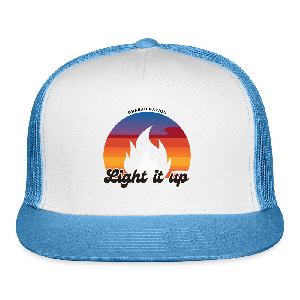Light It Up Trucker Hat - white/blue