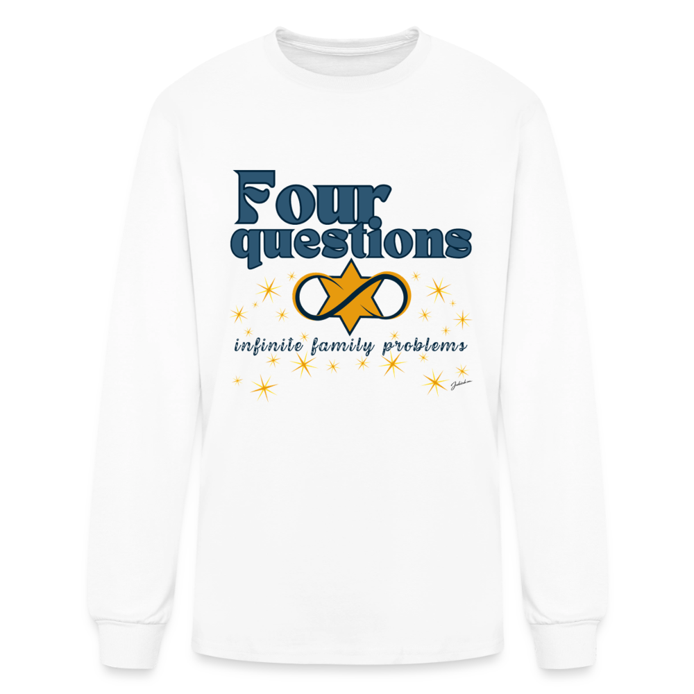 Four Questions Men's Long Sleeve T-Shirt - white