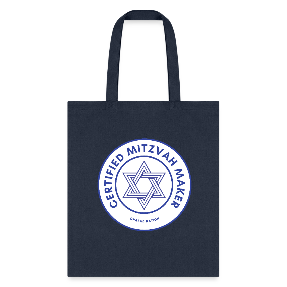 Certified Mitzvah Maker Tote Bag - navy