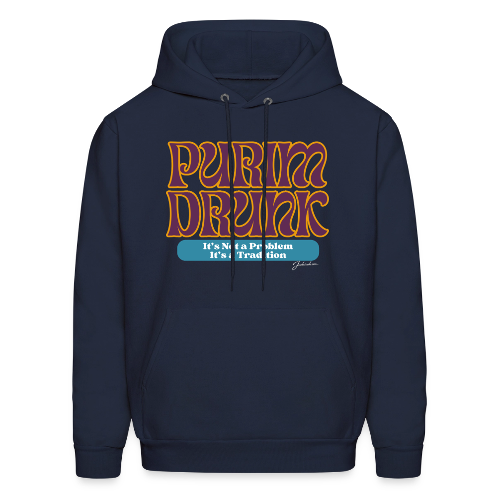 Purim Drunk Men's Hoodie - navy