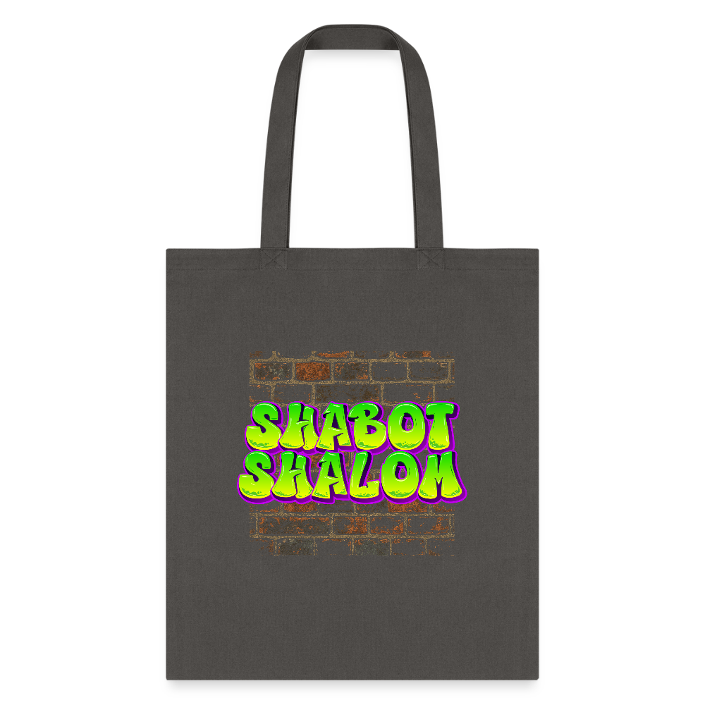 Shabot Shalom Brick 770 Graffiti Tote Bag - charcoal