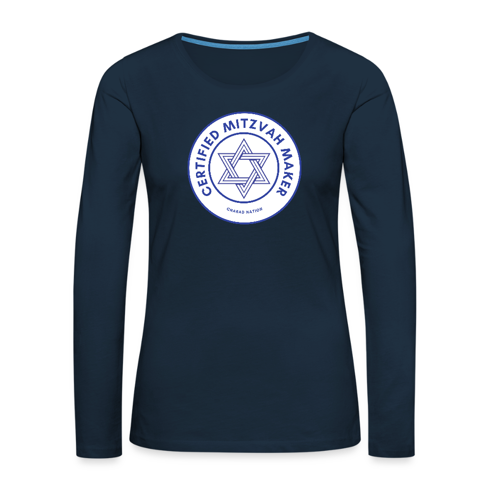 Certified Mitzvah Maker Women's Premium Long Sleeve T-Shirt - deep navy