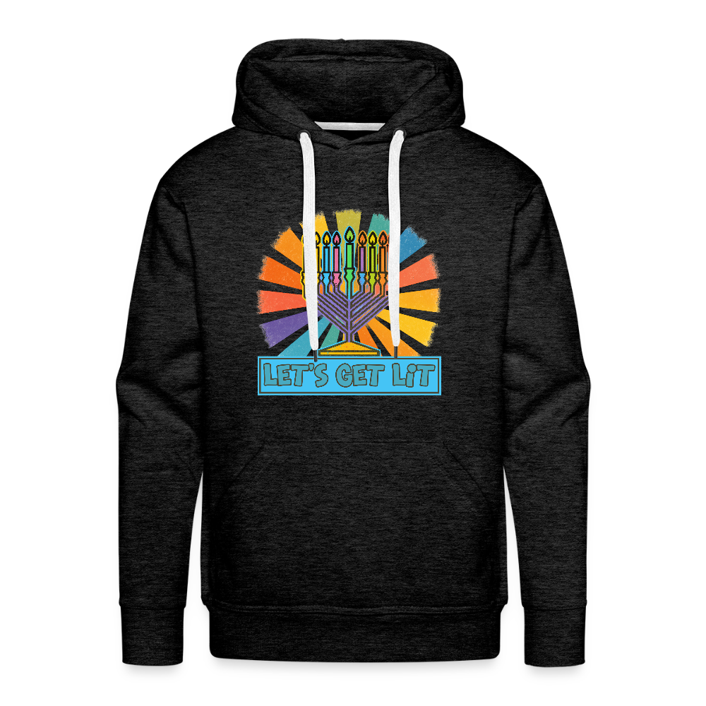 Radient Retro Let's Get Lit Men’s Premium Hoodie - charcoal grey