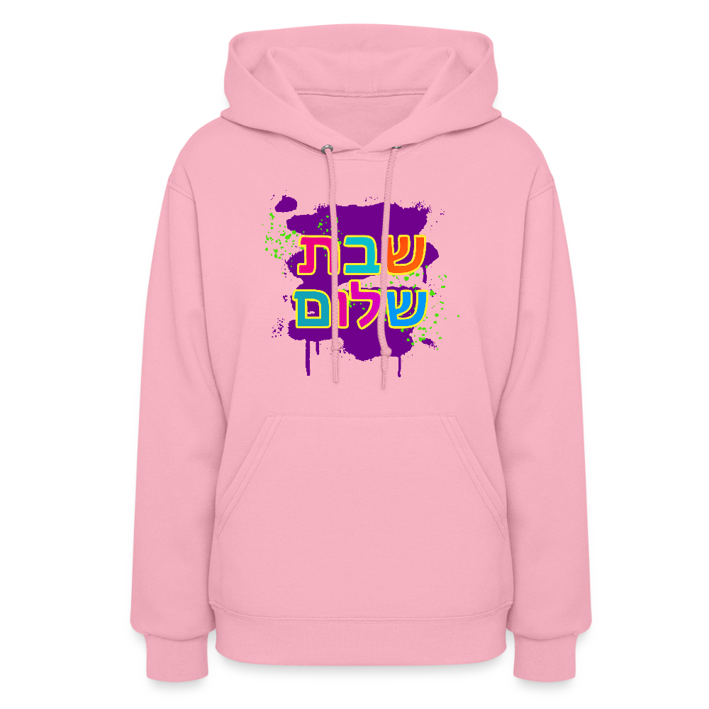 Shabbat Shalom Neon Pop Women's Hoodie - classic pink