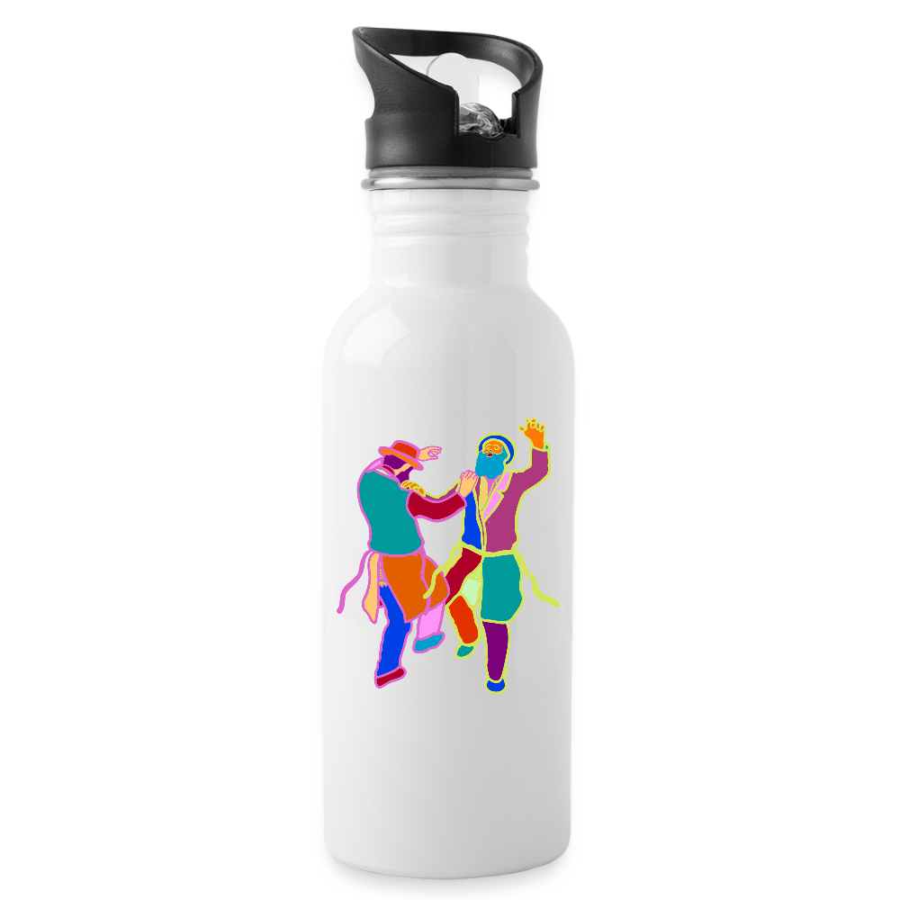 Colorful Dancing Rabbis Water Bottle - white