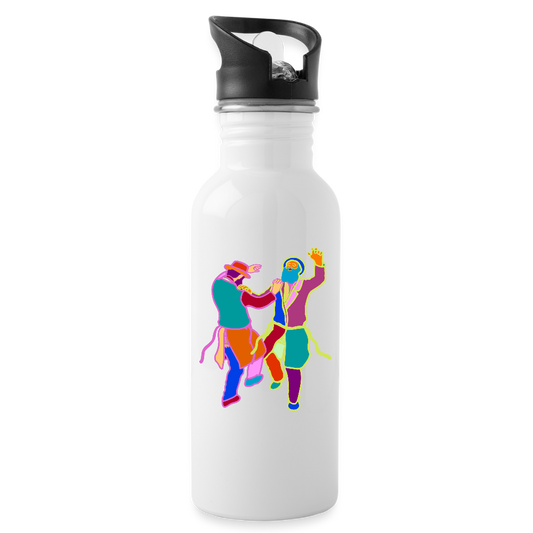 Colorful Dancing Rabbis Water Bottle - white