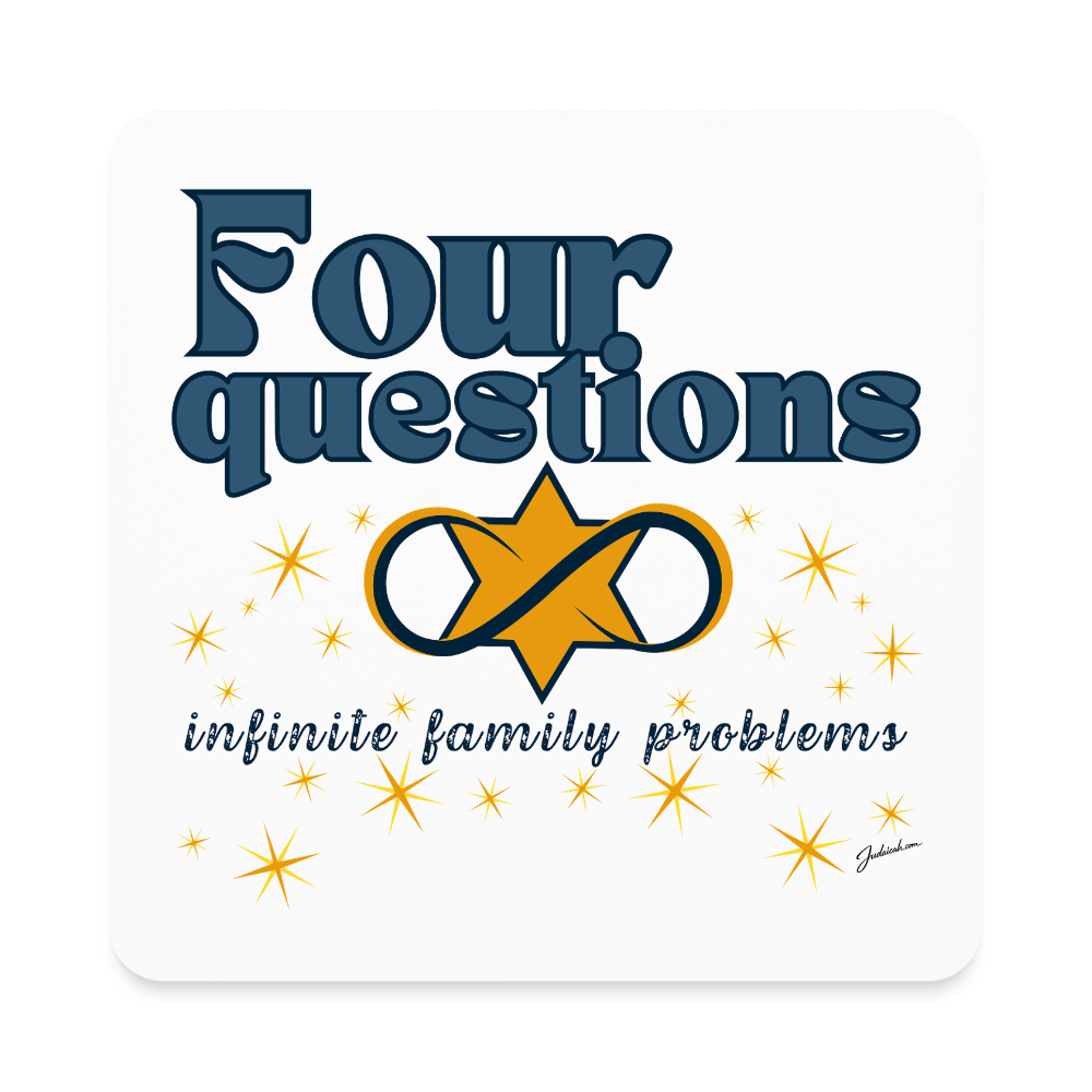 Four Questions Square Magnet - white