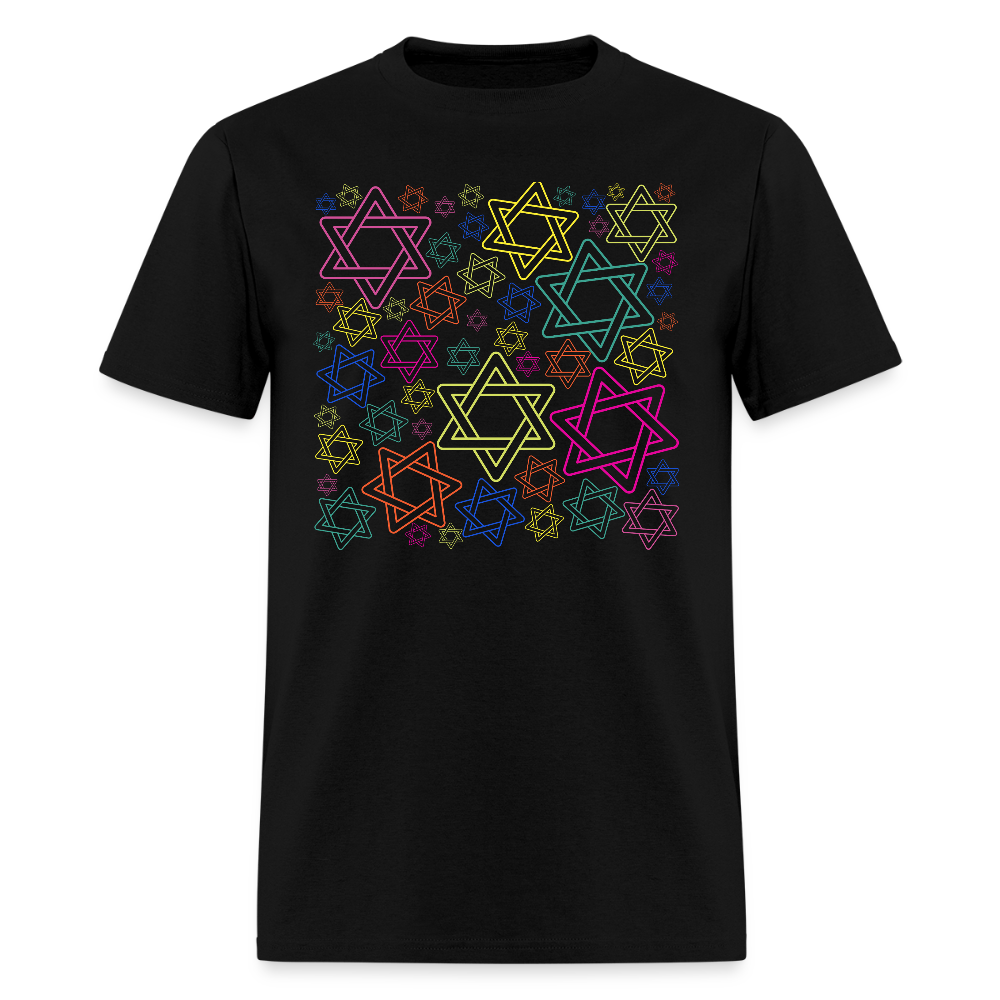 Neon Star of David Festival Men's T-Shirt | GILDAN 5000 - black