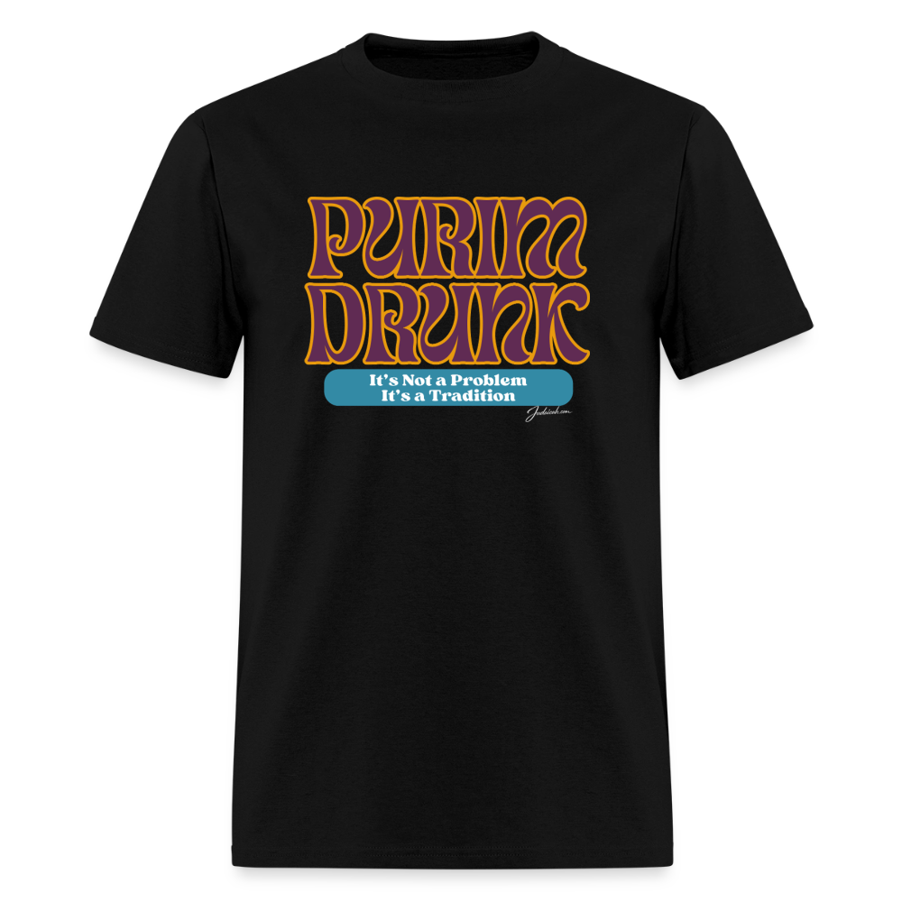 Purim Drunk Men's T-Shirt | GILDAN 5000 - black