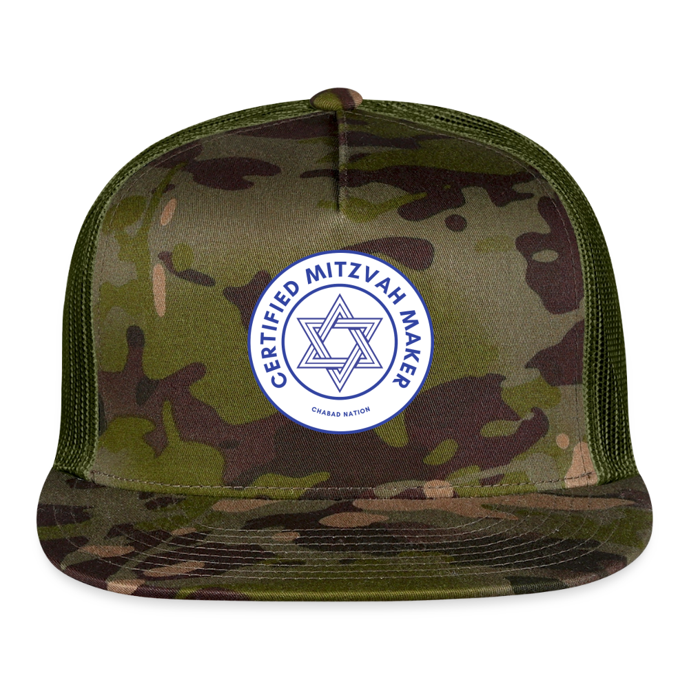 Certified Mitzvah Maker Trucker Hat - MultiCam\green