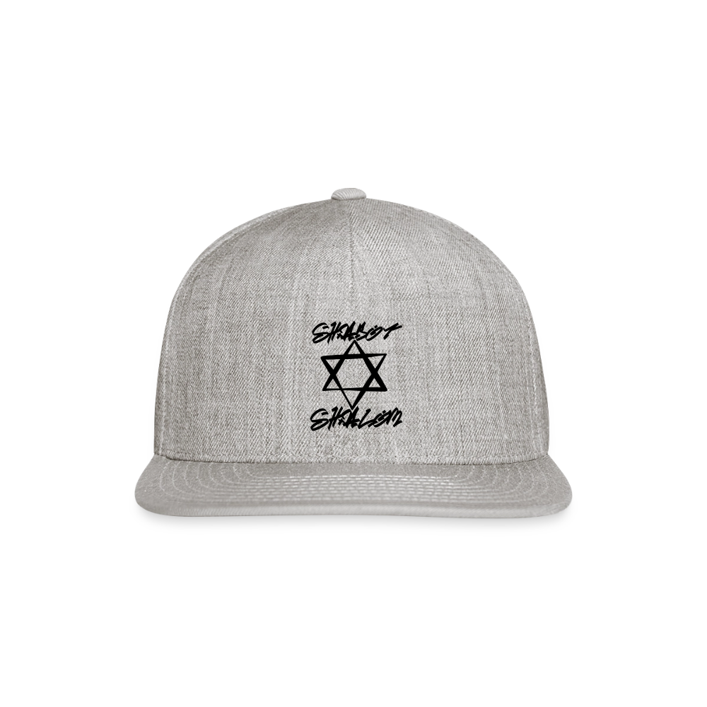 Shabbat Shalom Graffiti Star Snapback Baseball Cap - heather gray