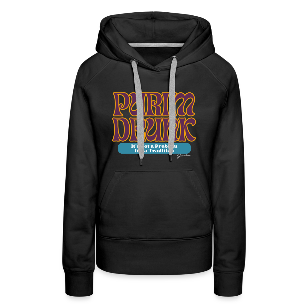 Purim Drunk Women’s Premium Hoodie - black