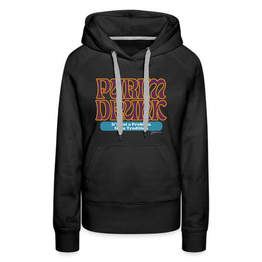 Purim Drunk Women’s Premium Hoodie - black