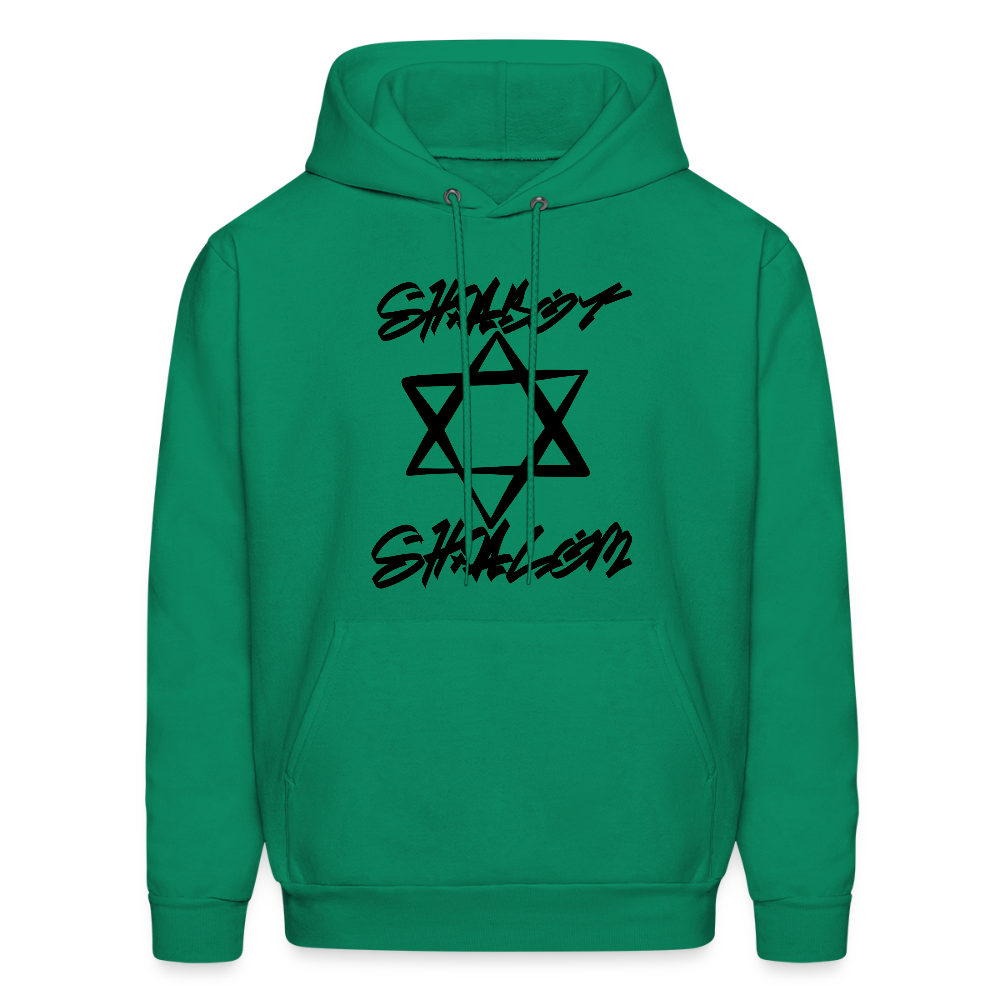 Shabbat Shalom Graffiti Star Men's Hoodie - kelly green