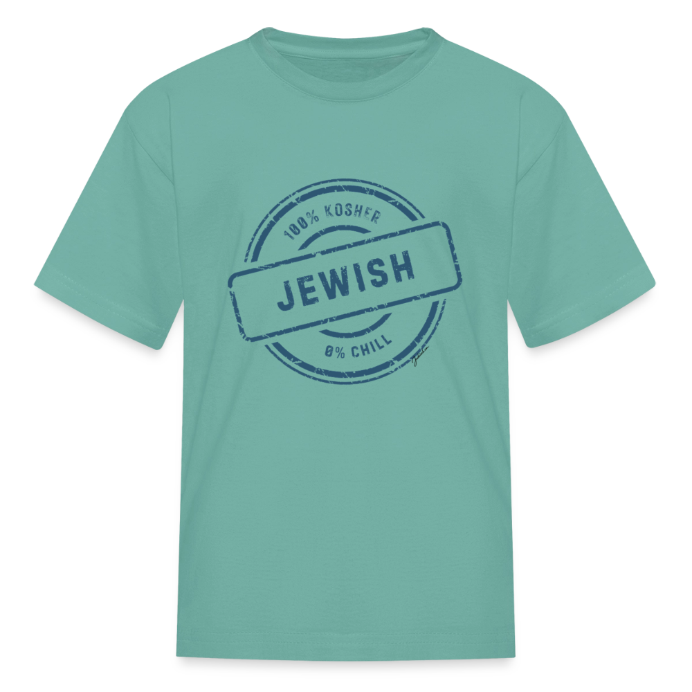 100% Jewish Kids' T-Shirt - aquatic