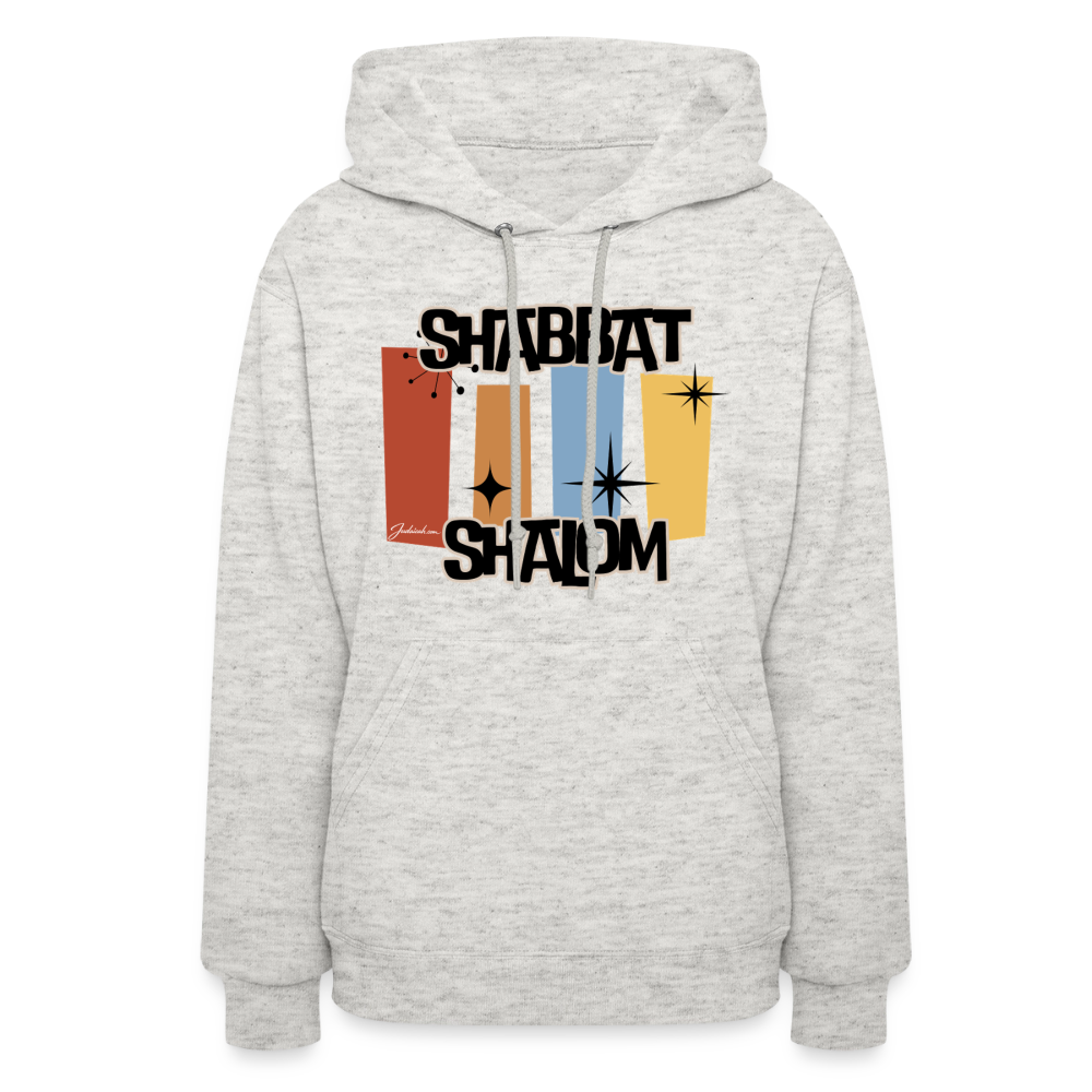 Retro Shabbat Women's Hoodie - heather oatmeal