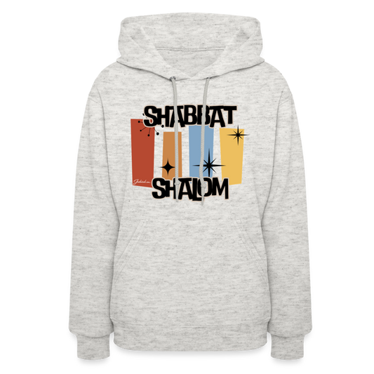Retro Shabbat Women's Hoodie - heather oatmeal
