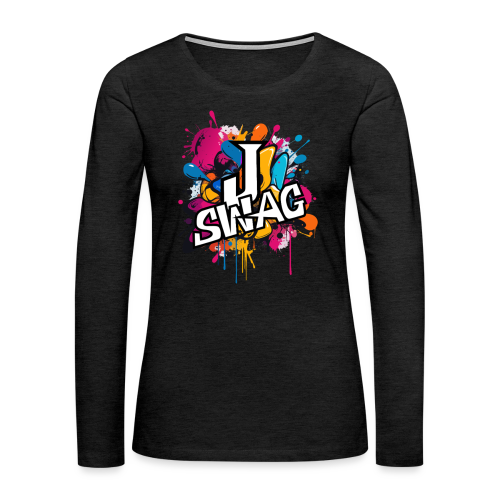 Jswag Logo  Women's Premium Long Sleeve T-Shirt - charcoal grey