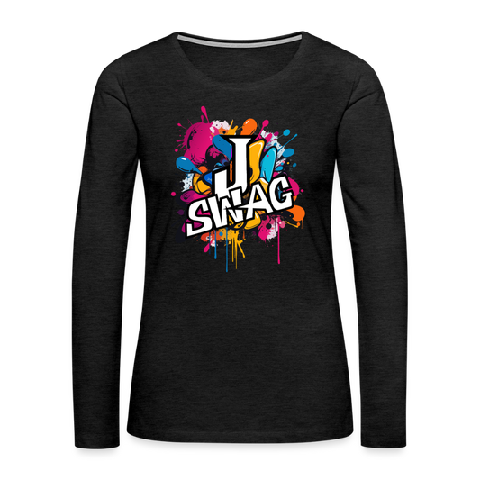 Jswag Logo  Women's Premium Long Sleeve T-Shirt - charcoal grey