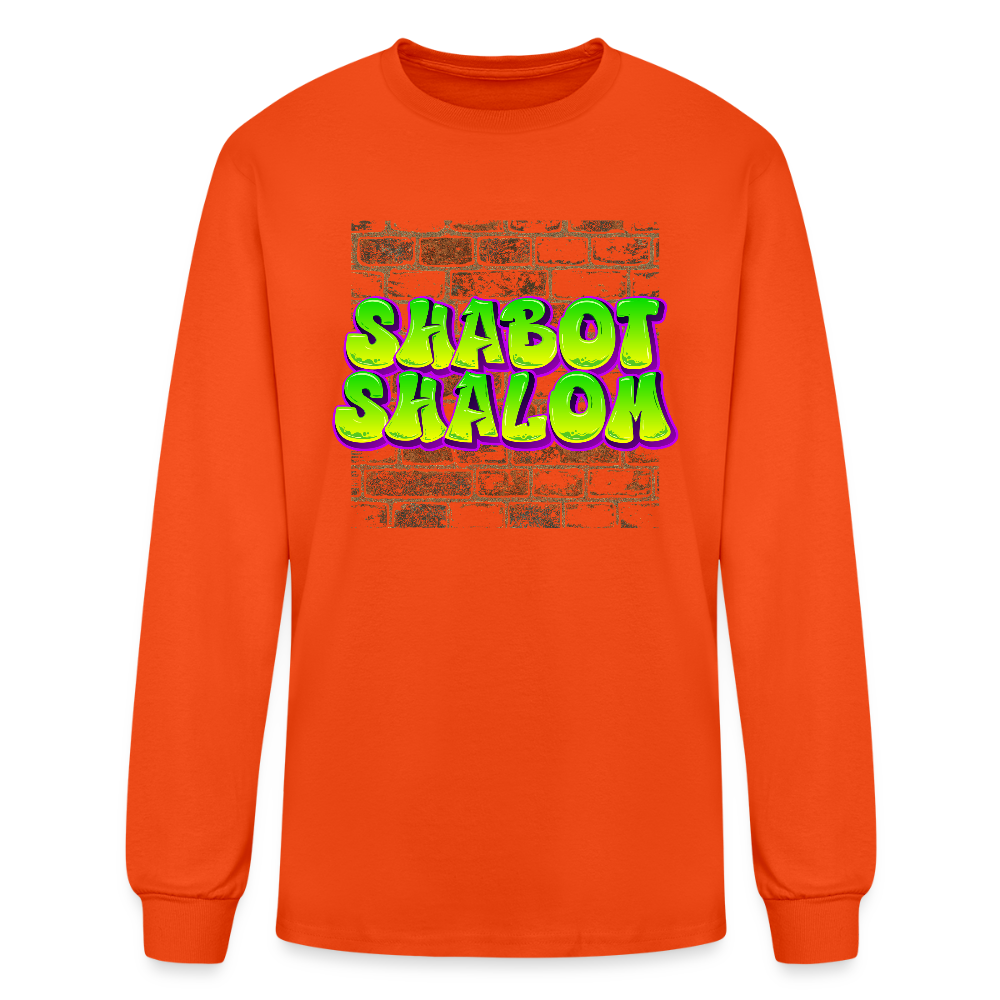 Shabot Shalom Brick 770 Graffiti Men's Long Sleeve T-Shirt - orange