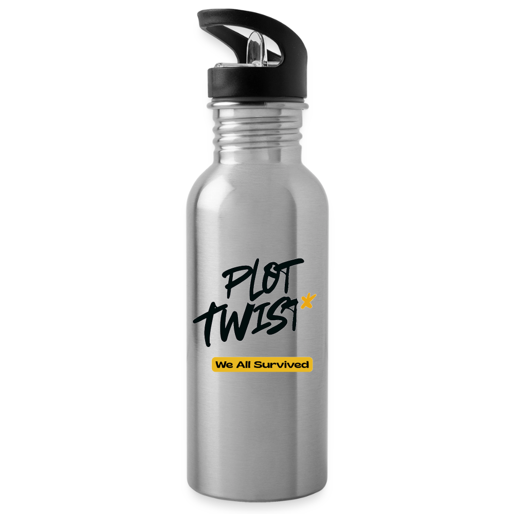 Plot Twist Water Bottle - silver
