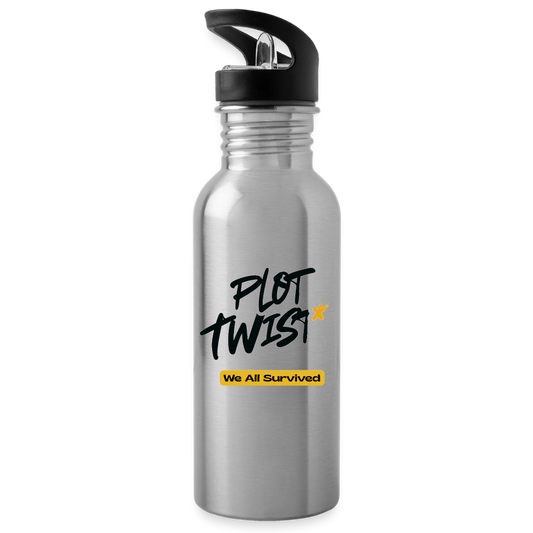 Plot Twist Water Bottle - silver