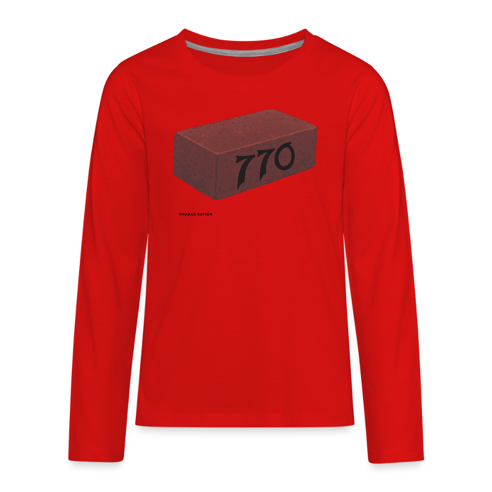 770 Solid Brick Kids' Premium Long Sleeve T-Shirt - red
