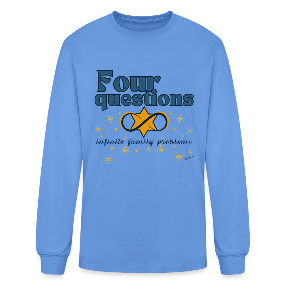 Four Questions Men's Long Sleeve T-Shirt - carolina blue