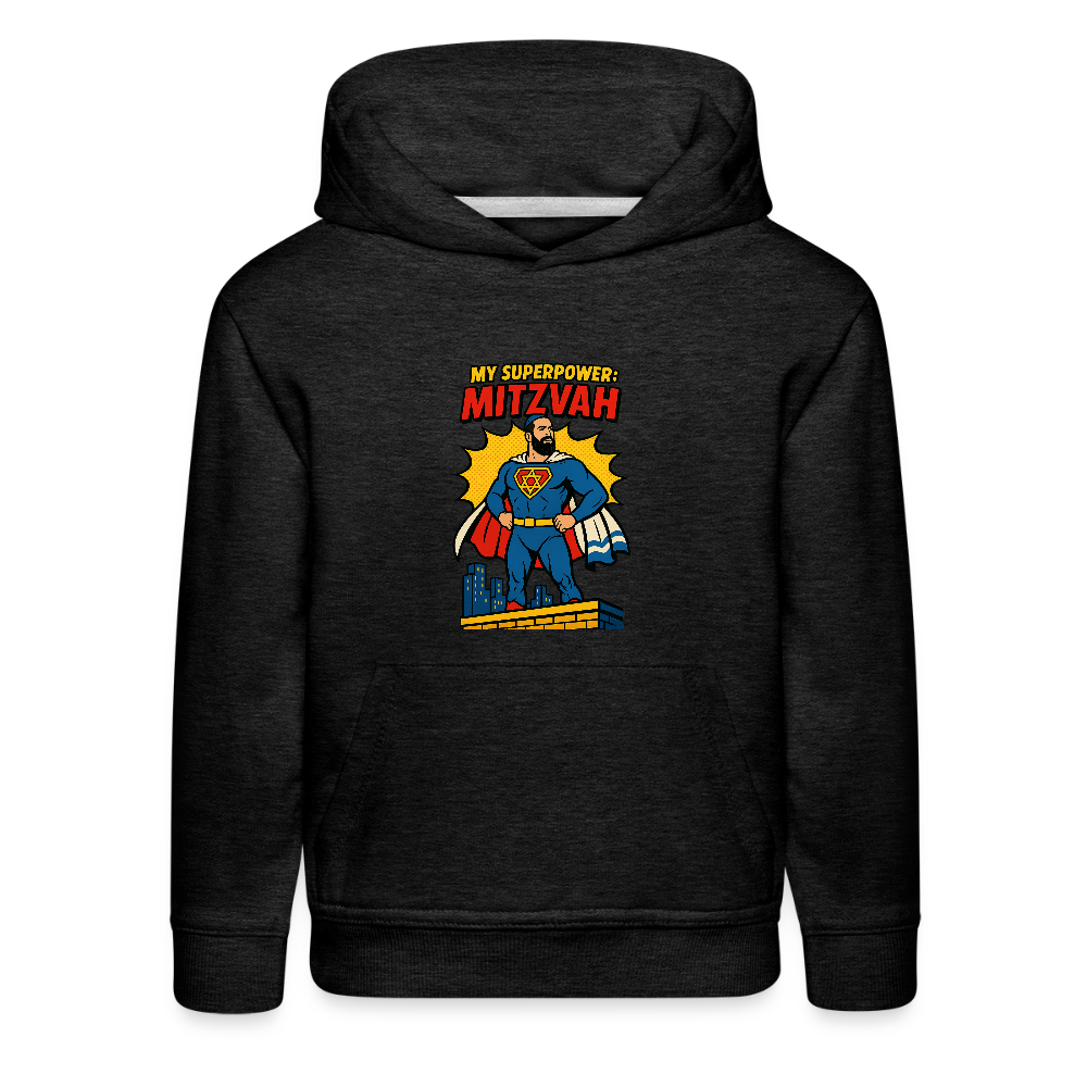 My Superpower: Mitzvah Kids‘ Premium Hoodie - charcoal grey