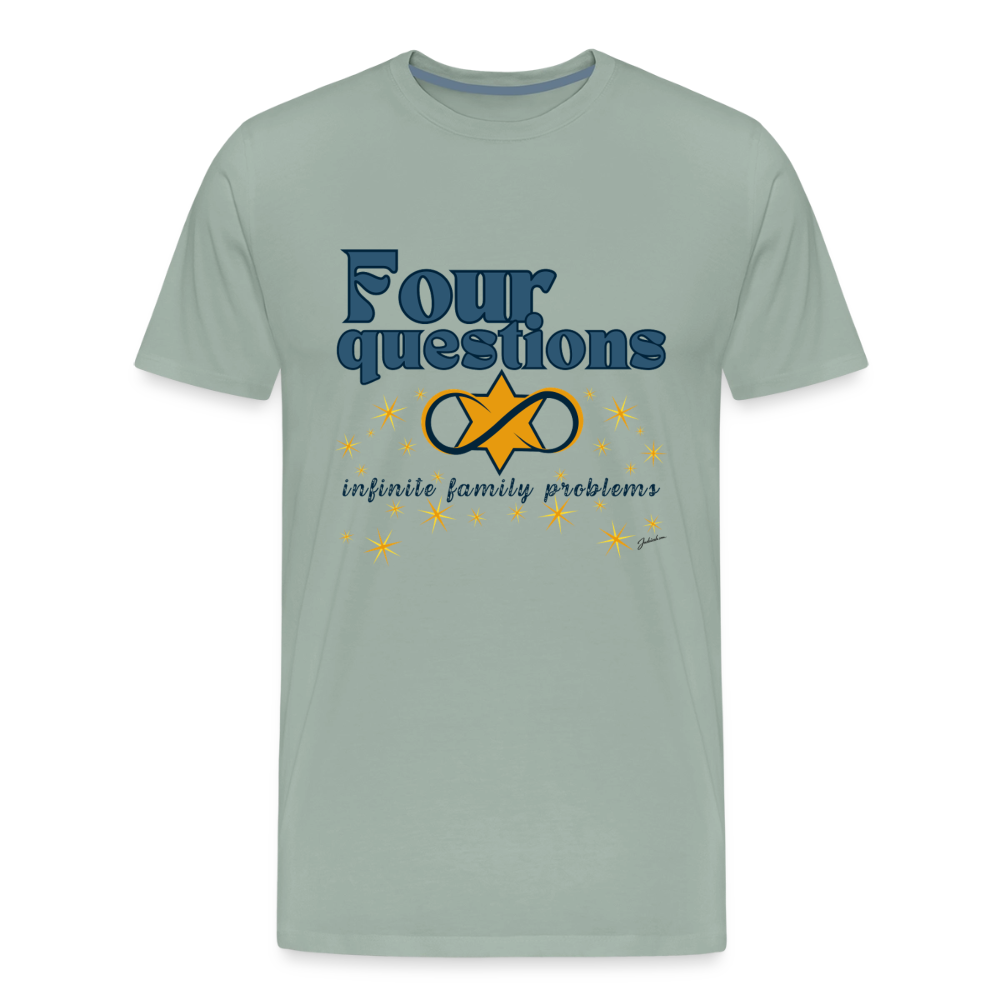 Four Questions Men's Premium T-Shirt - steel green