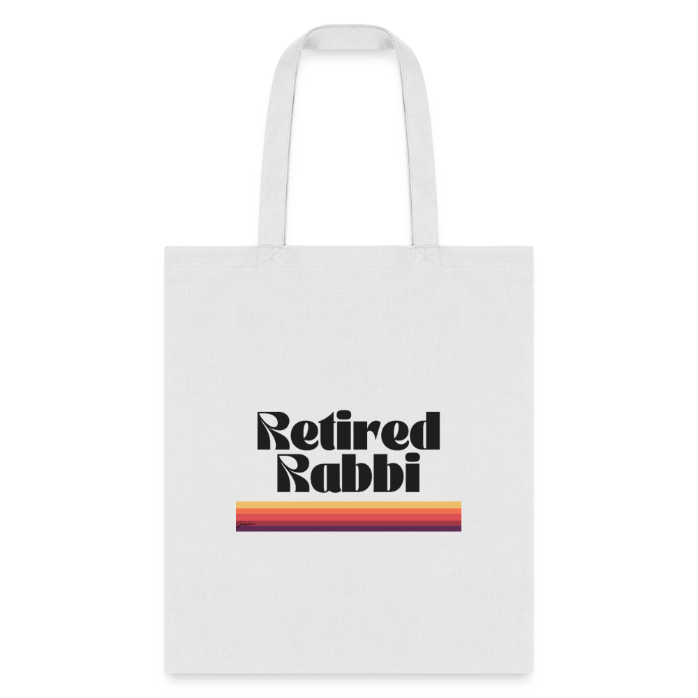 Retired Rabbi vTote Bag - white