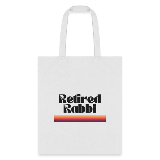 Retired Rabbi vTote Bag - white